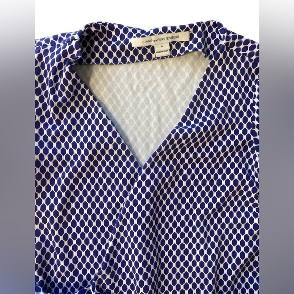 Diane von Furstenberg DVF Julian Two Wrap Dress Women’s 6 8 Blue Print Jersey - Picture 9 of 10